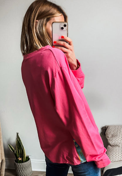 Patch Party - pink pullover
