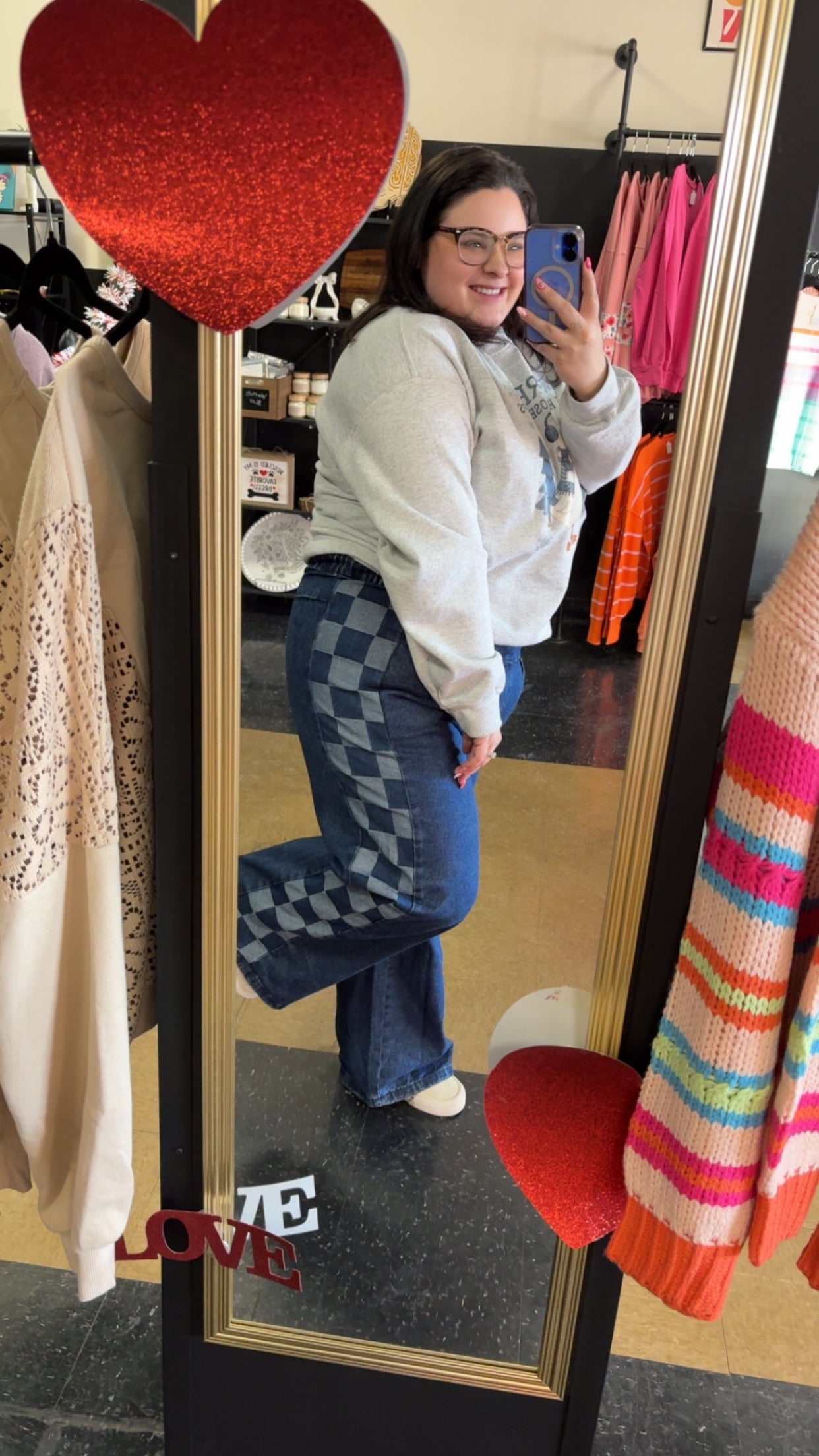 A Pop Of Chaos - blue checkered denim