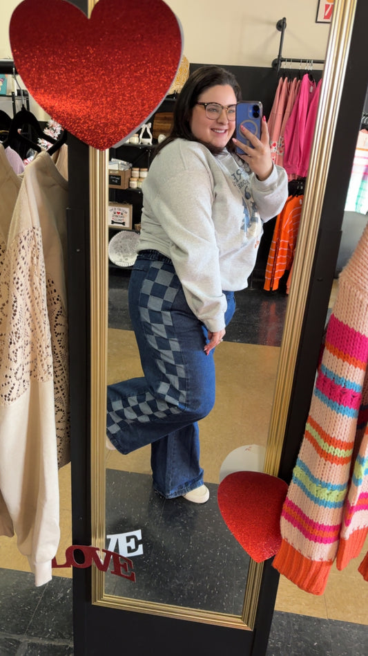 A Pop Of Chaos - blue checkered denim
