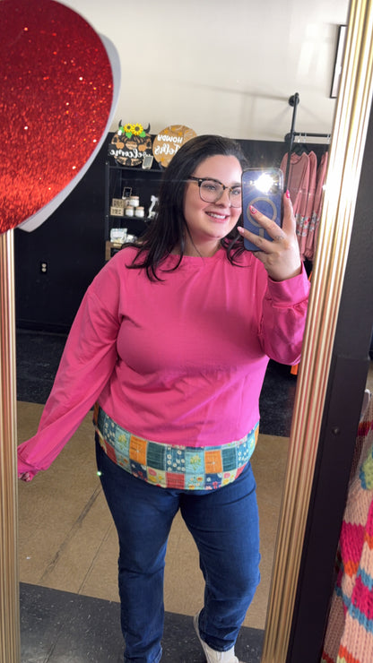 Patch Party - pink pullover