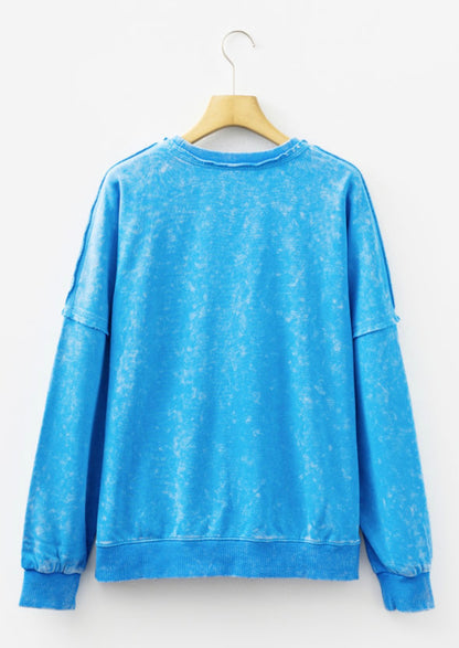 Bubbly Blue - mineral wash pocket pullover