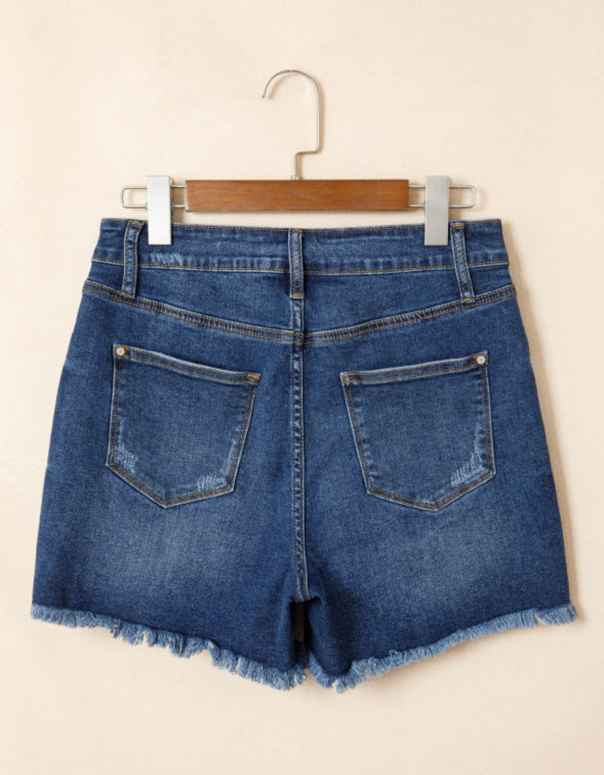Denim Darlin’ - Dark Wash Distressed Shorts (Copy)