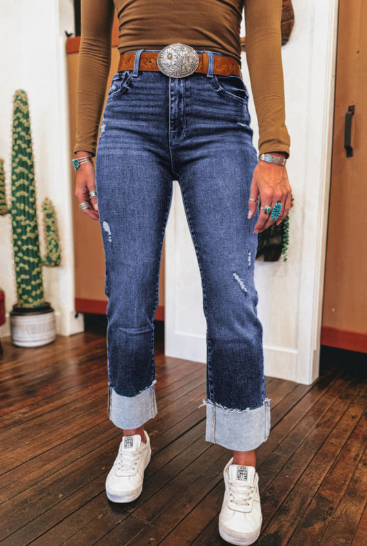 High Waist Straight Leg Jean