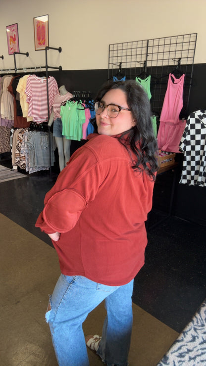 Perfect Shacket - rust button down