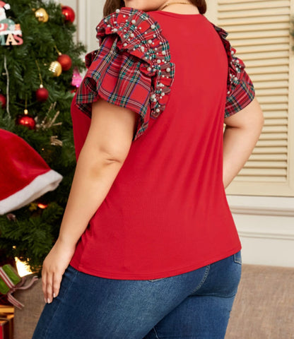 Sparkle Season Pearl Puff Sleeve Top