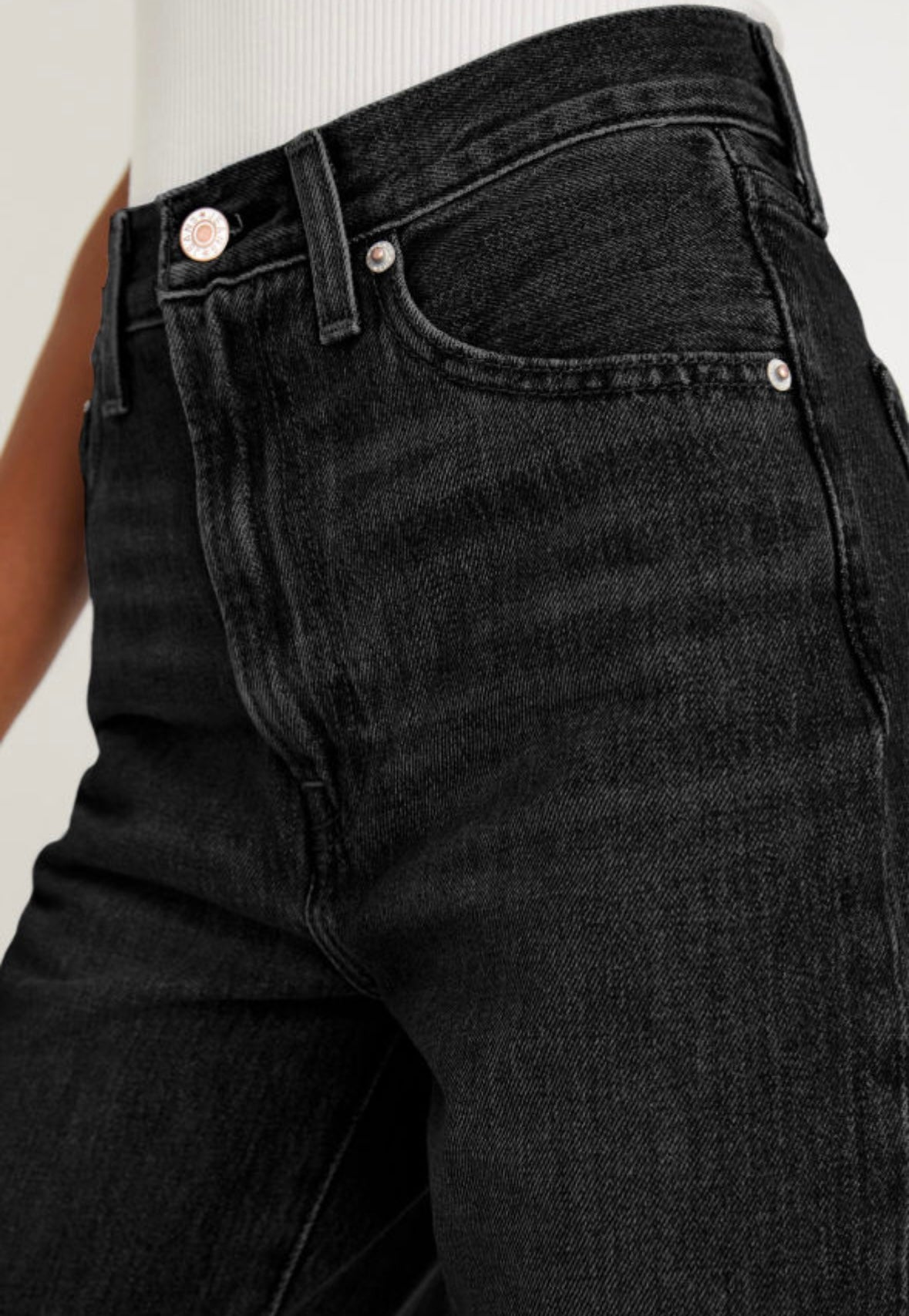 Black wide leg denim