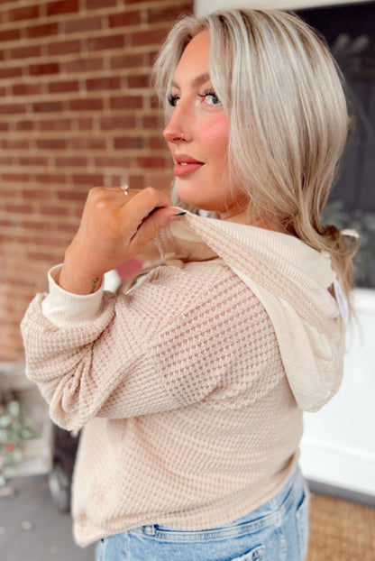 Golden Hour - Waffle Knit Hooded Top