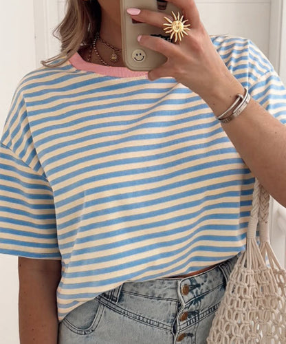 Summer Stripes - striped boyfriend tee