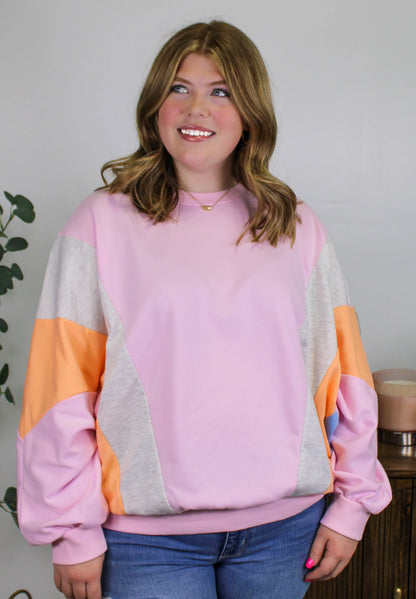 Light Pink Colorblock Pullover