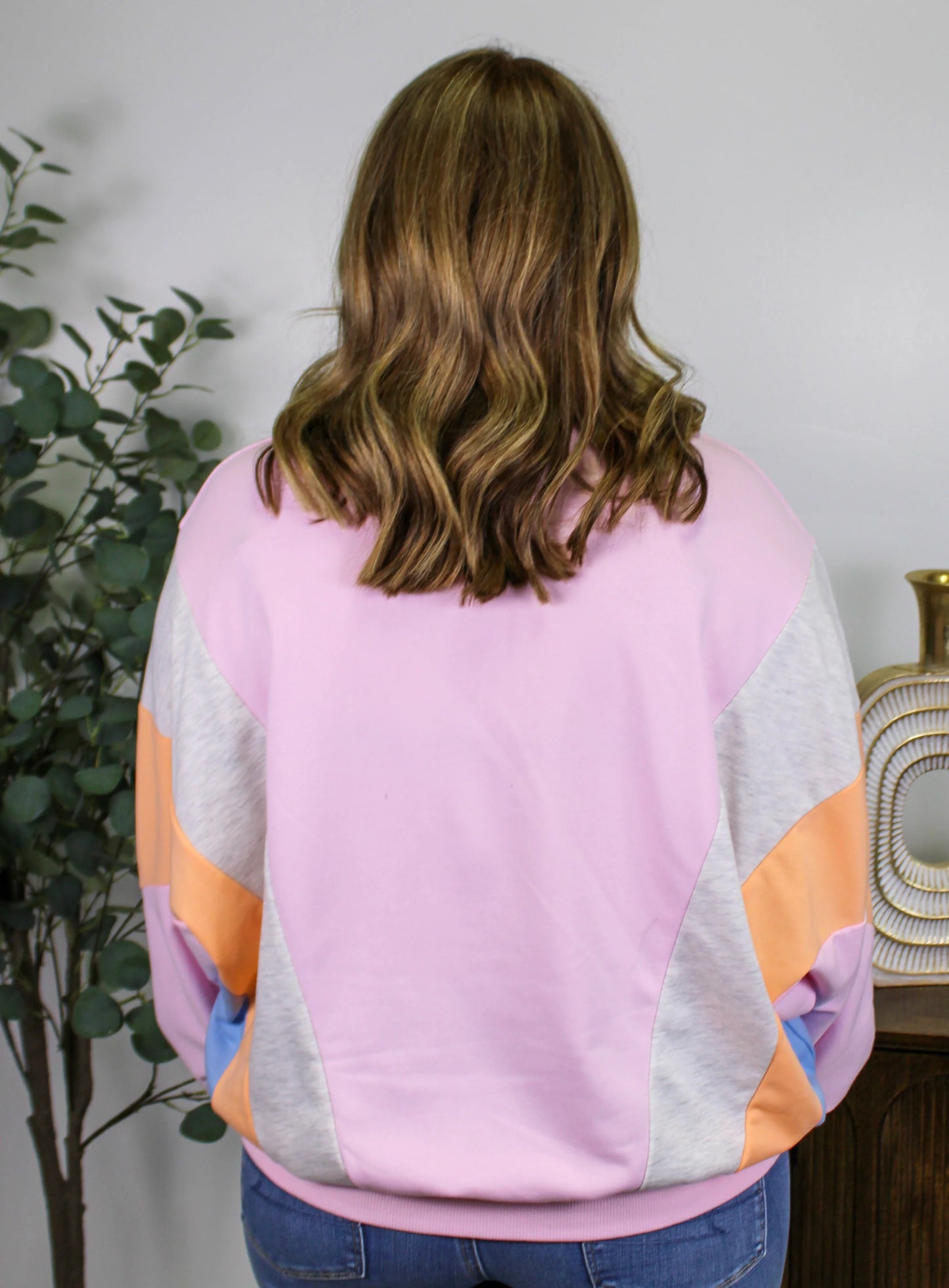 Light Pink Colorblock Pullover