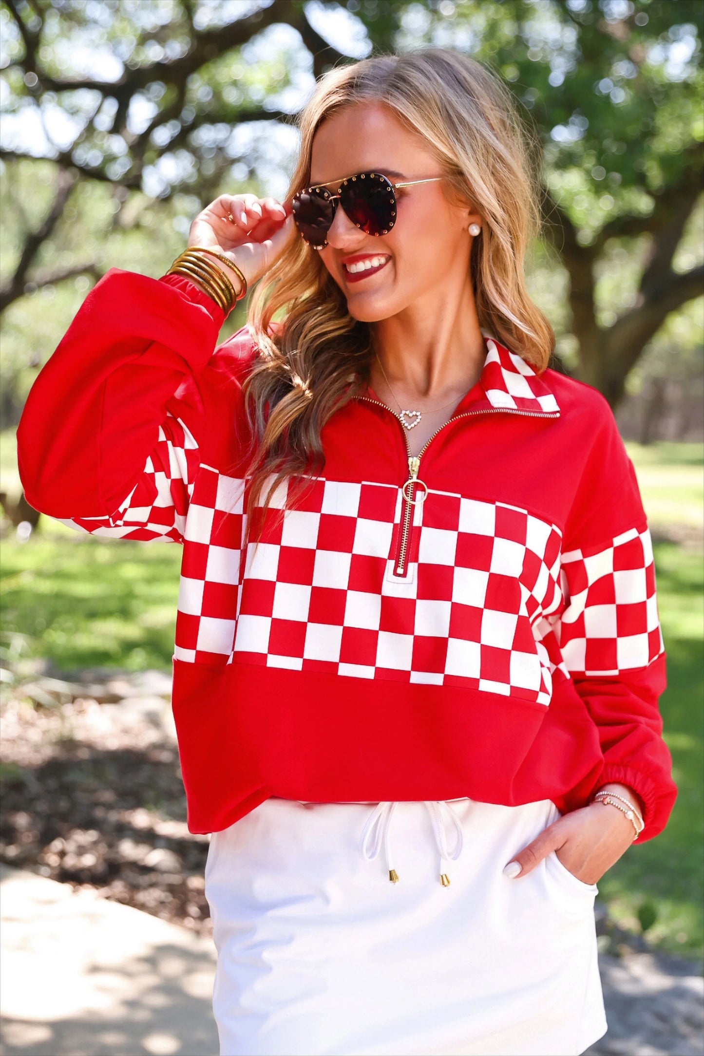 End Zone Checkered Pullover *3 colors* - pre order