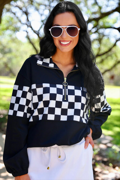 End Zone Checkered Pullover *3 colors* - pre order