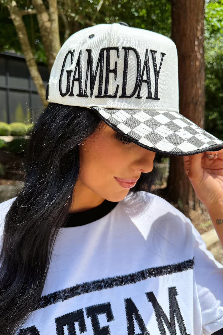 Checkered Game Day Hat  - preorder (Copy)