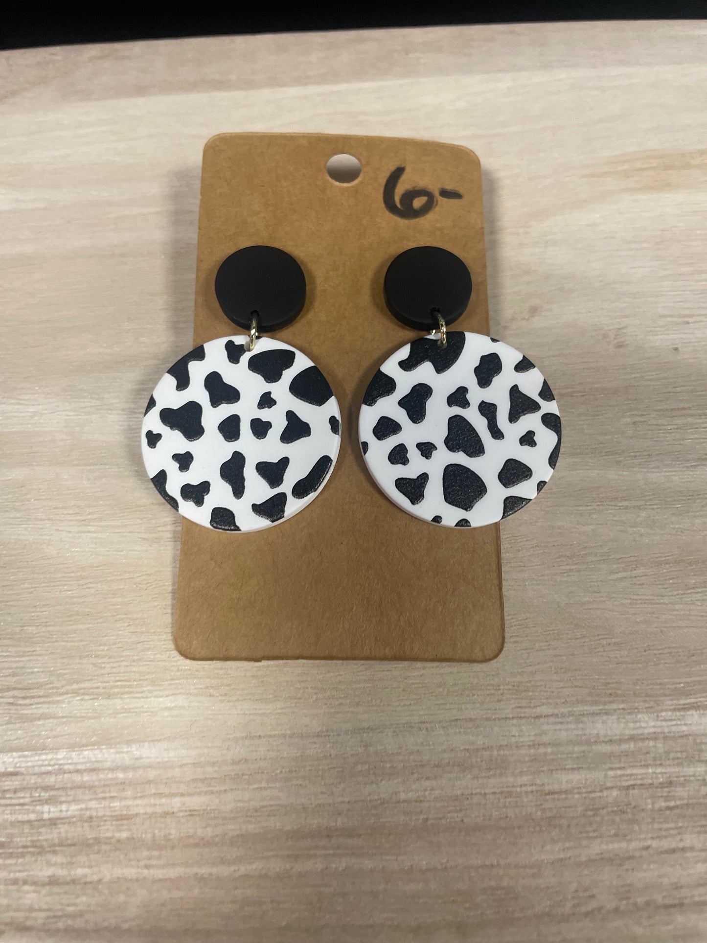 Cow Print Dangly Earrings